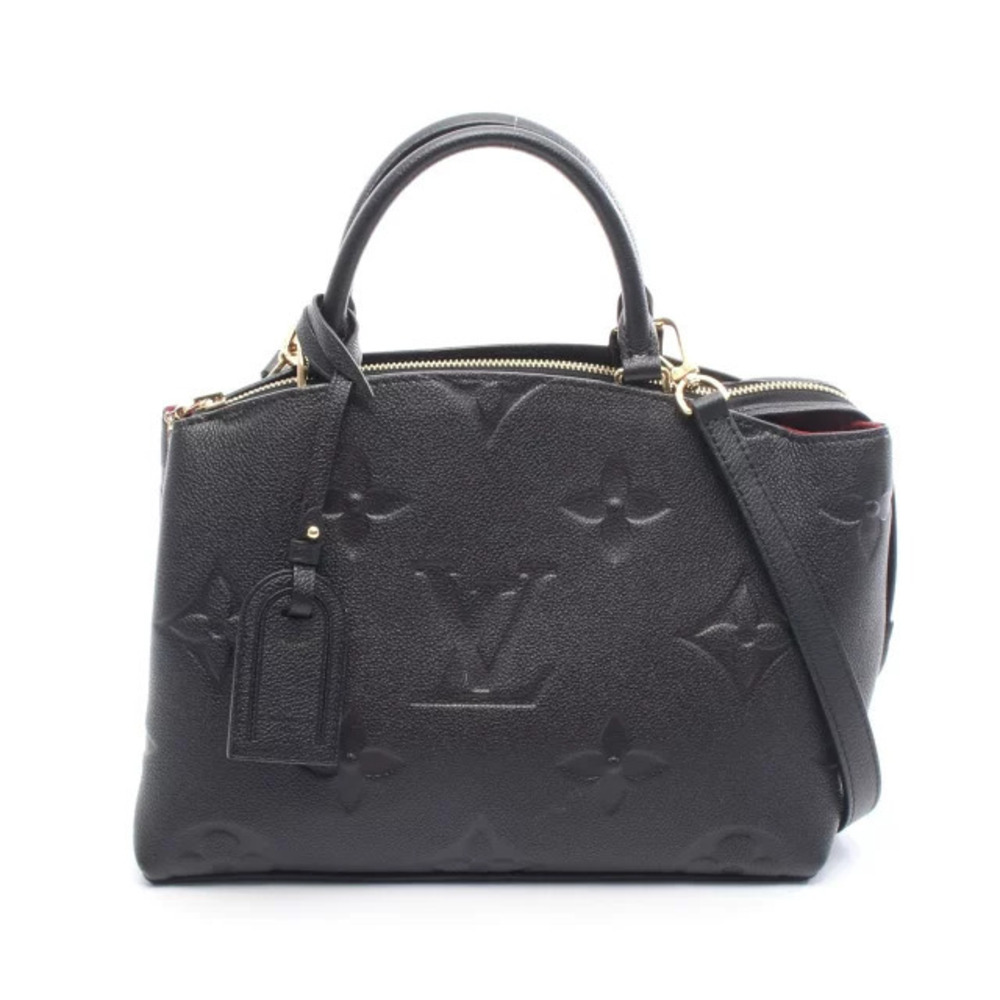 Louis Vuitton Palais Handbag Leather Monogram Empreinte Black